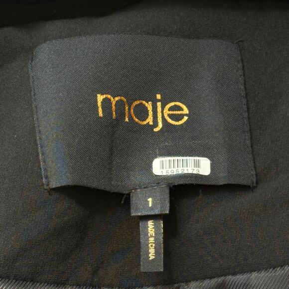 Maje Quilted Sherpa Puffer Coat Jacket Ecru Black Size 1 US 2-4 - Picture 7 of 12